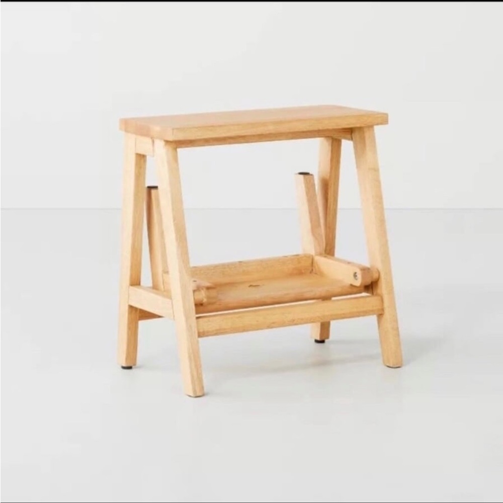 18" Wood Kitchen Step Stool Natural  - Hearth & Hand™ with Magnolia - Picture 3 of 10